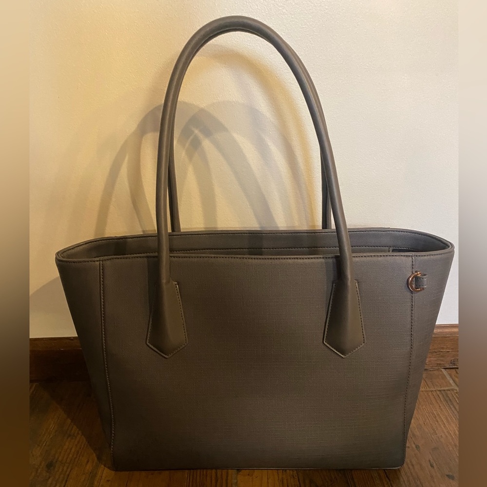 Dagne Dover Signature Tote Dark Grey!